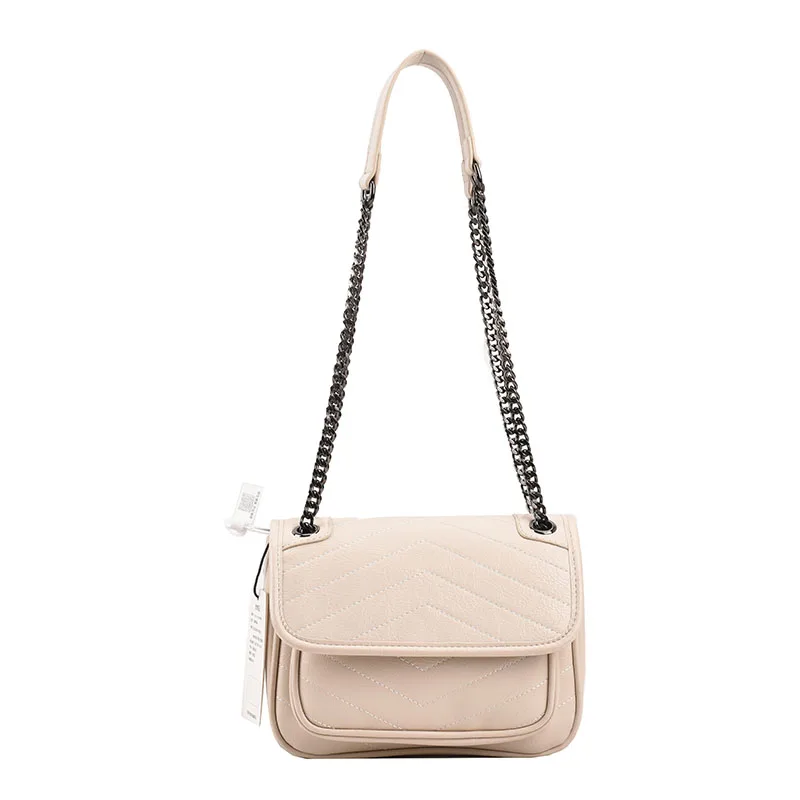 Luxury Chain Shoulder Bags For Women V-line Embroidery Dual Straps Designer Crossbody Messenger Bag Multi Pockets Female Handbag